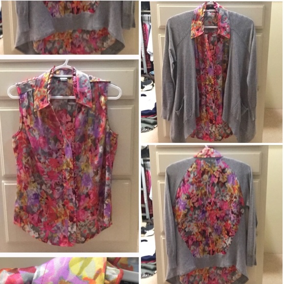 ❌SOLD❌Etcetera Cardi/silk top set - Picture 1 of 7